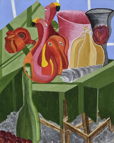 Still Life Flamingos on Tables
